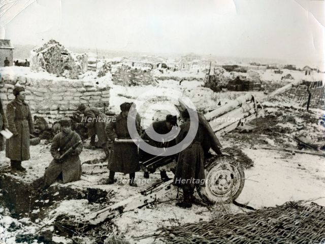 Soviet artillery in action, Battle of Stalingrad. Creator: Unknown.