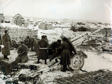 Soviet artillery in action, Battle of Stalingrad. Creator: Unknown