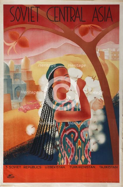 Soviet Central Asia (Poster of the Intourist company), 1934. Artist: Anonymous  