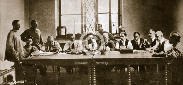 Soviet experts appraising the confiscated Russian crown jewels, c1917-c1918(?). Creator: Unknown.