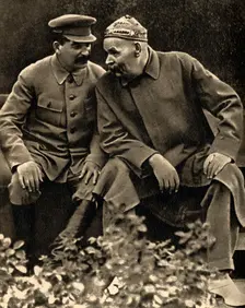 Soviet leader Joseph Stalin and author Maxim Gorky, Moscow, USSR, 1931. Artist: Anon