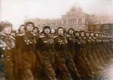 Soviet parachute troops, Moscow, c1939-c1945. Creator: Unknown