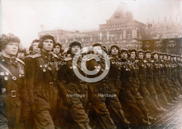 Soviet parachute troops, Moscow, c1939-c1945. Creator: Unknown.