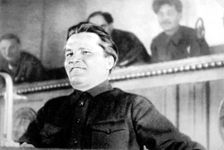 Soviet politician Sergei Kirov, 17th Congress of the Communist Party, Moscow, USSR, 1934. Artist: Anon