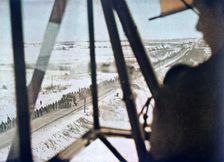 Soviet prisoners marching along a road, Russia, 1942