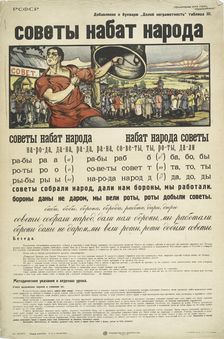 Soviety Is the alarm call of the people, Down with Illiteracy, No. III, 1922. Creator: Unknown