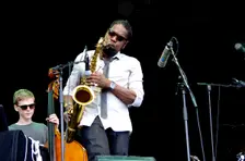 Soweto Kinch, Love Supreme Jazz Festival, Glynde, East Sussex, 2013. Artist: Brian O'Connor