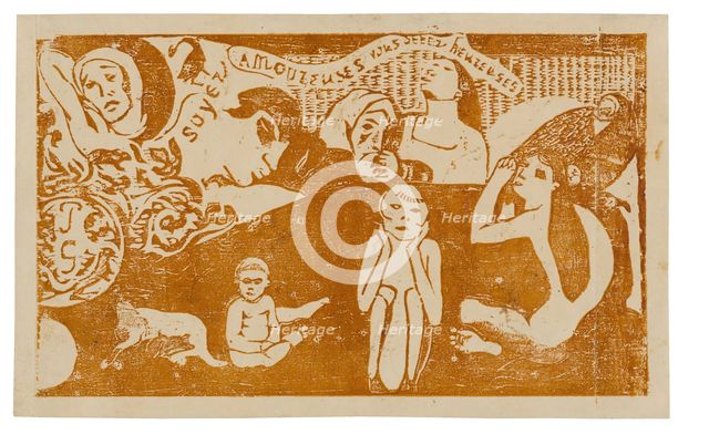 Soyez amoureuses, vous serez heureuses (Love, and You Will Be Happy), from the Suite of La..., 1899. Creator: Paul Gauguin.