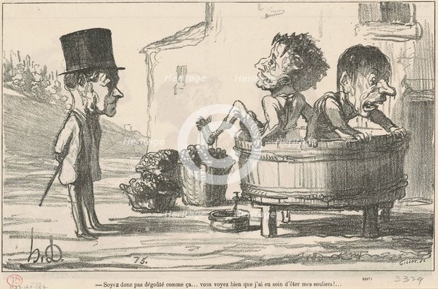 Soyez donc pas dégouté comme ca ..., 19th century. Creator: Honore Daumier.