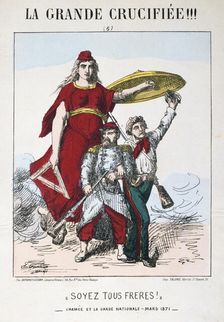 Soyez les Freres! allegory of Republican France, 1871. Artist: E Courtaux