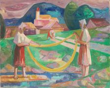 Soaking flax III, 1948-1949. Creator: Bedrich Hoffstädter