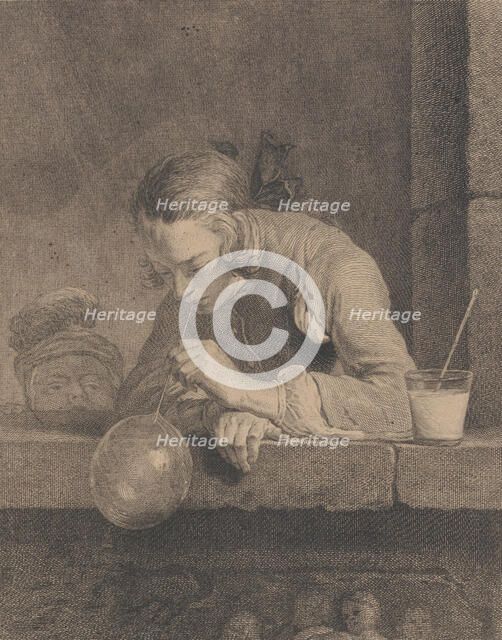 Soap Bubbles, 1739. Creator: Pierre Filloeul.