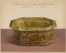 Soap Dish and Strainer, c. 1937. Creator: Roy Williams