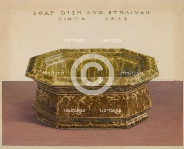 Soap Dish and Strainer, c. 1937. Creator: Roy Williams.