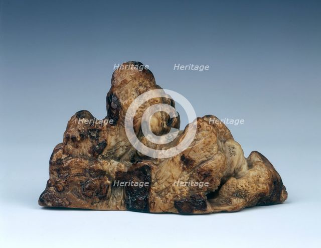 Soapstone mountain brush rest, Late Ming dynasty, China, 1600-1644. Creator: Wang Zhu.