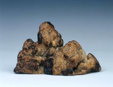 Soapstone mountain brush rest, Late Ming dynasty, China, 1600-1644. Creator: Wang Zhu