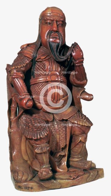 Soapstone Chinese statuette of Kuan-ti, 17th century. Artist: Unknown