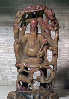 Soapstone Chinese statuette of Shou-lao, 17th century
