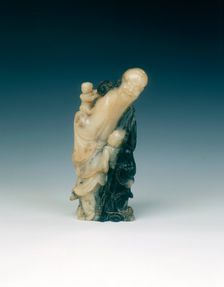 Soapstone figure group, Qing dynasty, China, 1644-1911. Creator: Unknown