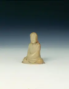 Soapstone luohan and stand, early Qing dynasty, China, 17th century. Creator: Unknown