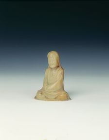 Soapstone luohan and stand, early Qing dynasty, China, 17th century. Creator: Unknown