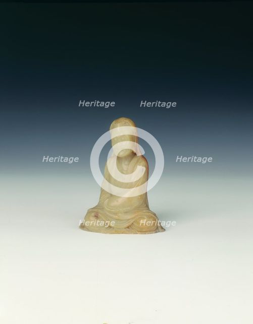 Soapstone luohan and stand, early Qing dynasty, China, 17th century. Creator: Unknown.