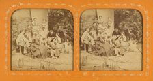 Social scene: group of people outdoors, 1855-1860. Creator: Unknown