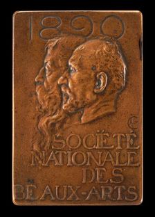 Société Nationale des Beaux-Arts: Jean-Louis Ernest Meissonier and Pierre Puvis..., [obverse], 1890. Creator: Alexandre Louis Marie Charpentier
