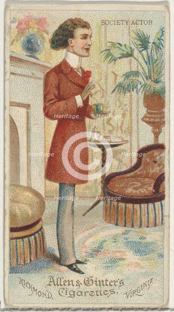 Society Actor, from World's Dudes series (N31) for Allen & Ginter Cigarettes, 1888. Creator: Allen & Ginter.