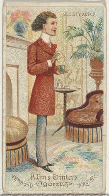 Society Actor, from World's Dudes series (N31) for Allen & Ginter Cigarettes, 1888. Creator: Allen & Ginter