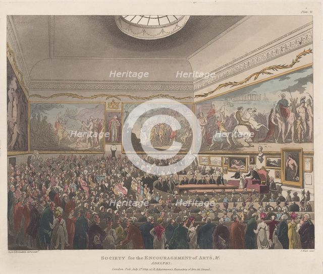 Society for the Encouragement of Arts etc., Adelphi, July 1, 1809., July 1, 1809. Creator: Joseph Constantine Stadler.
