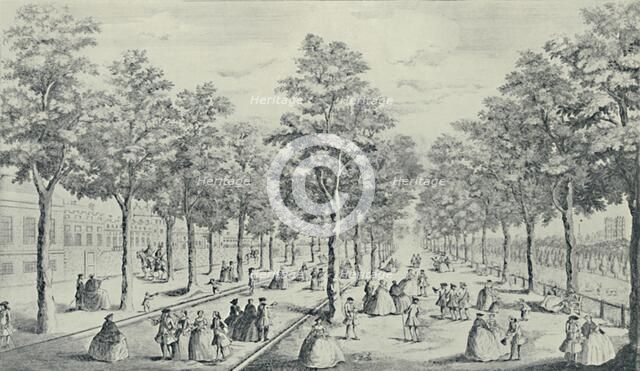 'Society in the Mall, 1741, (1920). Artist: James Smith.