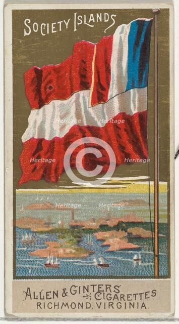 Society Islands, from Flags of All Nations, Series 2 (N10) for Allen & Ginter Cigarettes B..., 1890. Creator: Allen & Ginter.