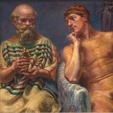 Socrates and Alcibiades, 1911. Creator: Kristian Zahrtmann