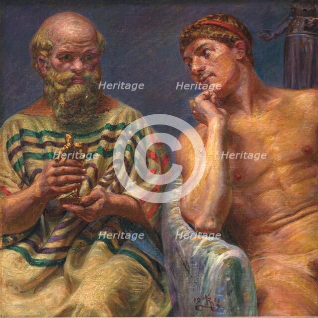 Socrates and Alcibiades, 1911. Creator: Kristian Zahrtmann.