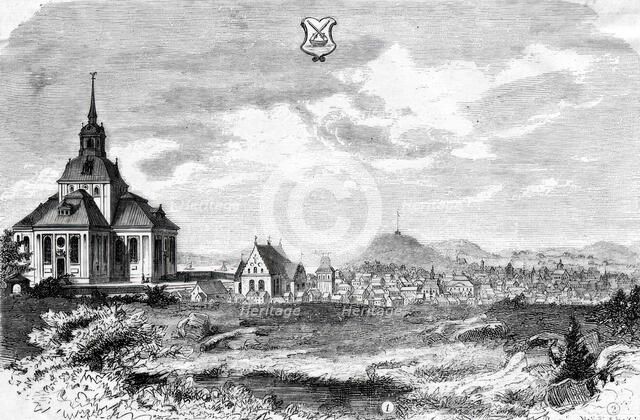 "Söderhamn, burned by the Russians in 1721."  Creator: Unknown.