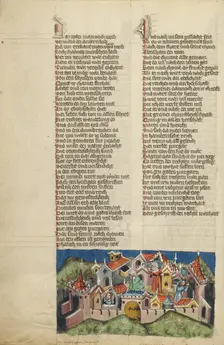 Sodom and Gomorrah; Weltchronik, about 1400-1410. Creator: Unknown