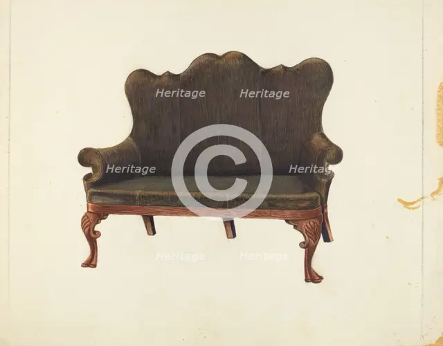 Sofa, 1935/1942. Creator: Unknown.