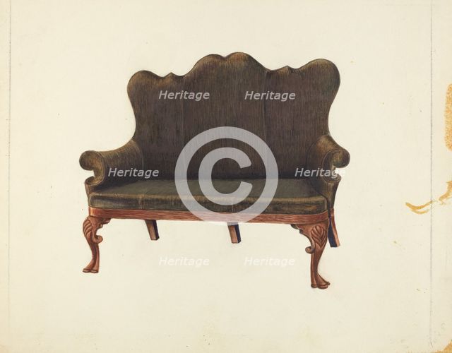 Sofa, 1935/1942. Creator: Unknown.