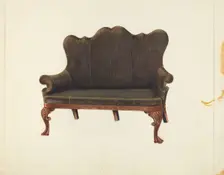 Sofa, 1935/1942. Creator: Unknown