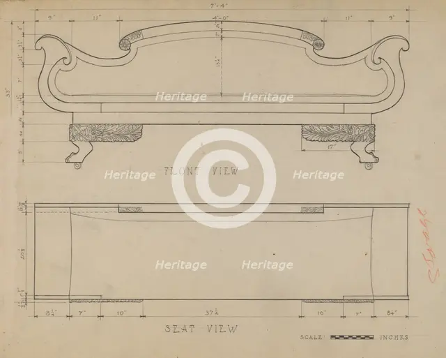Sofa, 1935/1942. Creator: Anna Aloisi.