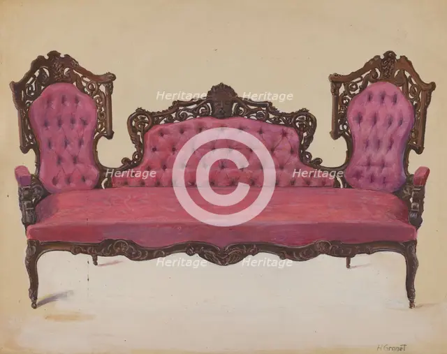Sofa, 1936. Creator: Henry Granet.