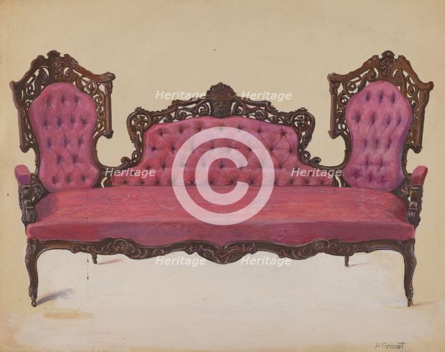 Sofa, 1936. Creator: Henry Granet.