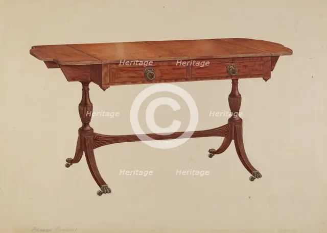 Sofa Table, c. 1939. Creator: Francis Borelli.