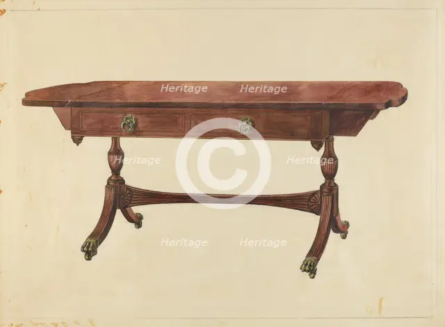 Sofa Table, c. 1939. Creator: Francis Borelli.