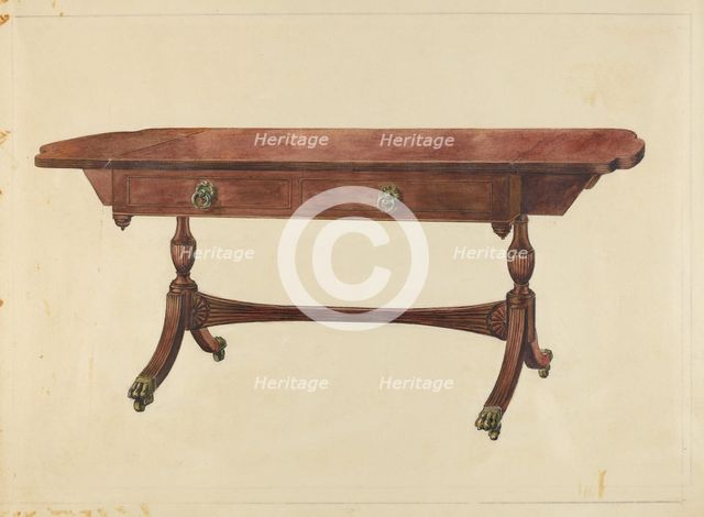 Sofa Table, c. 1939. Creator: Francis Borelli.