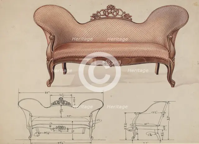 Sofa, c. 1936. Creator: Wellington Blewett.