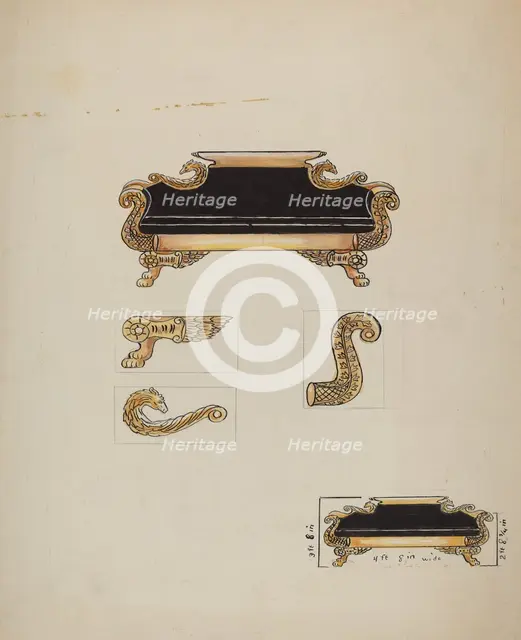 Sofa, c. 1936. Creator: Wellington Blewett.