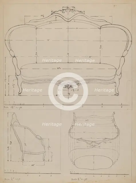 Sofa, c. 1936. Creator: Edith Magnette.