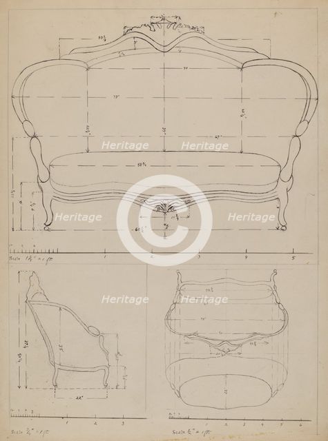 Sofa, c. 1936. Creator: Edith Magnette.